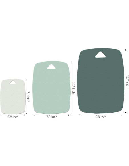 Juego de 3 Tablas de Cortar Plástico BALMYSPACE Verde