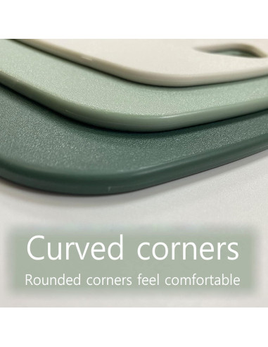 Juego de 3 Tablas de Cortar Plástico BALMYSPACE Verde