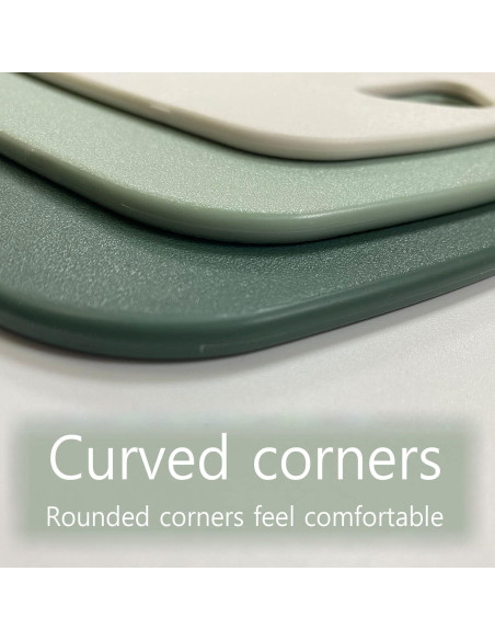 Juego de 3 Tablas de Cortar Plástico BALMYSPACE Verde