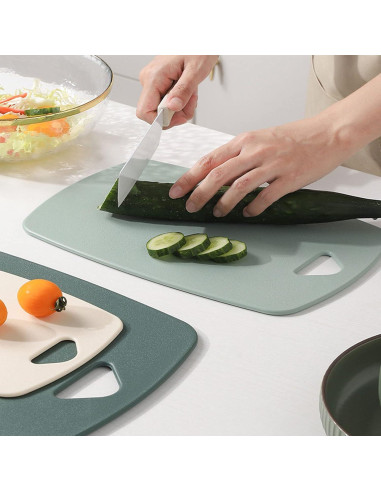 Juego de 3 Tablas de Cortar Plástico BALMYSPACE Verde