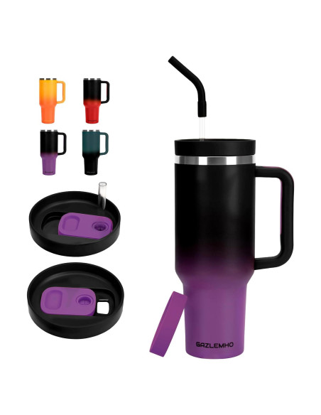Taza de viaje 40oz GAZLEMHO acero inoxidable a prueba de derrames