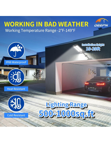 Luces Solares Deepn para Exteriores IP66 con Sensor y Control Remoto