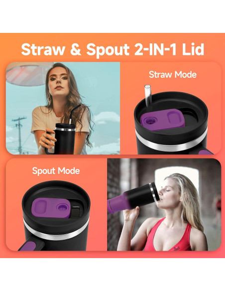 Taza de viaje 40oz GAZLEMHO acero inoxidable a prueba de derrames