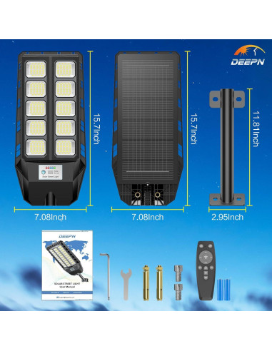 Luces Solares Deepn para Exteriores IP66 con Sensor y Control Remoto
