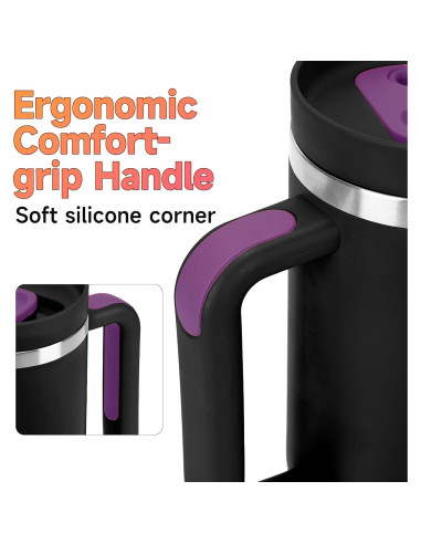 Taza de viaje 40oz GAZLEMHO acero inoxidable a prueba de derrames