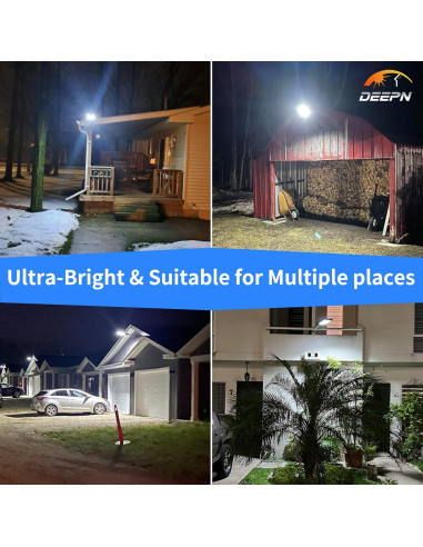 Luces Solares Deepn para Exteriores IP66 con Sensor y Control Remoto