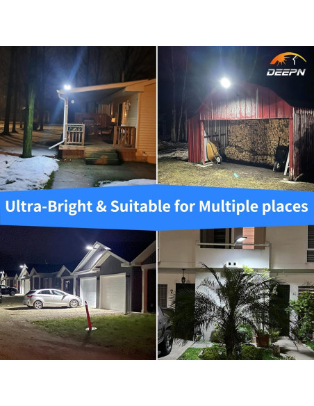 Luces Solares Deepn para Exteriores IP66 con Sensor y Control Remoto