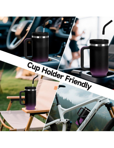 Taza de viaje 40oz GAZLEMHO acero inoxidable a prueba de derrames