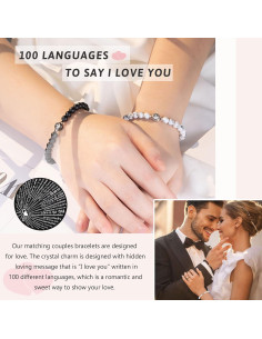Pulsera Te Amo en 100 Idiomas UNGENT para Novio y Novia 2