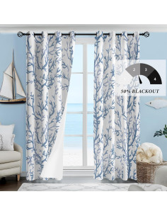 Cortinas Decorativas Weesire Costera 50% Bloqueo Luz 132x160 cm 2