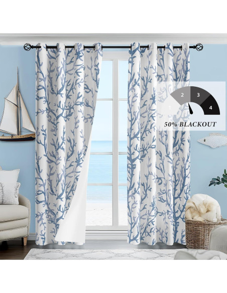 Cortinas Decorativas Weesire Costera 50% Bloqueo Luz 132x160 cm