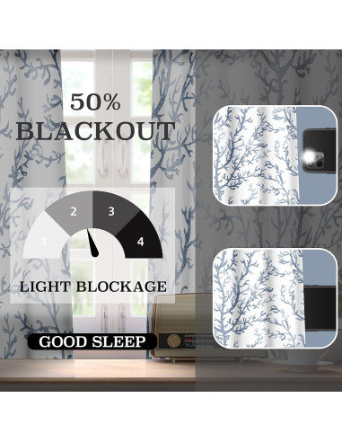 Cortinas Decorativas Weesire Costera 50% Bloqueo Luz 132x160 cm