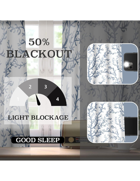 Cortinas Decorativas Weesire Costera 50% Bloqueo Luz 132x160 cm