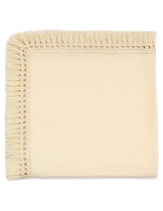 Manta de Muselina Insular Beige 120x100 cm con Borlas