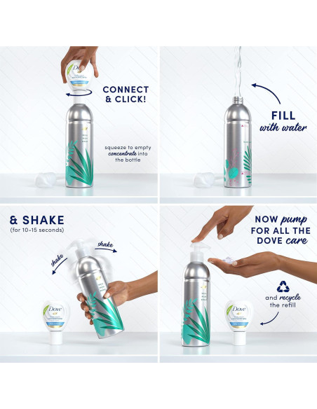 Kit de Jabón Corporal Dove con Botella Reutilizable 4 FL OZ