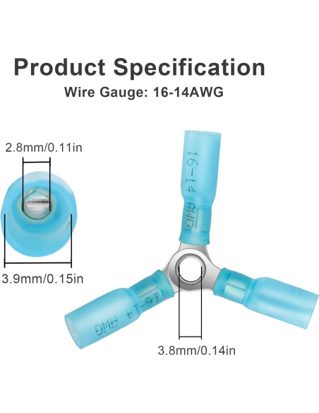 20 Conectores de Cable 3 Vías Amfuujoy 16-14 AWG Impermeables