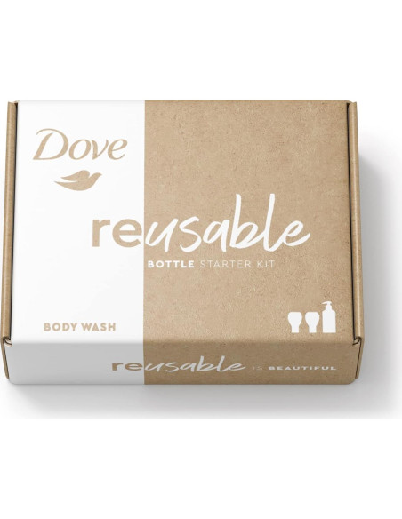 Kit de Jabón Corporal Dove con Botella Reutilizable 4 FL OZ