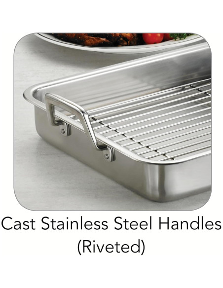 Sartén para Asar Tramontina 34.3 cm Acero Inoxidable Apto Lavavajillas