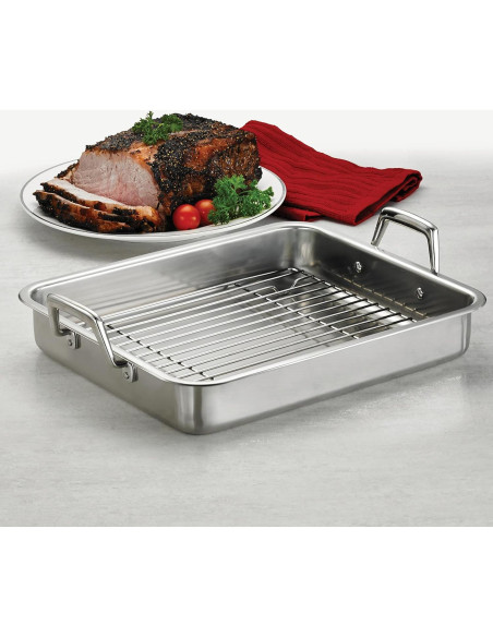 Sartén para Asar Tramontina 34.3 cm Acero Inoxidable Apto Lavavajillas