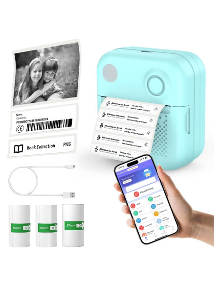 Impresora de Etiquetas MoKo Mini Bluetooth 203 DPI Azul