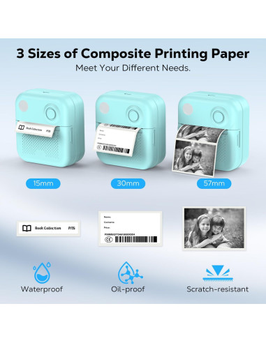 Impresora de Etiquetas MoKo Mini Bluetooth 203 DPI Azul