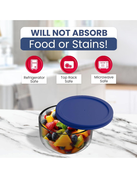 Tapa de Reemplazo MRX para Contenedores Pyrex Redondos 9 Piezas