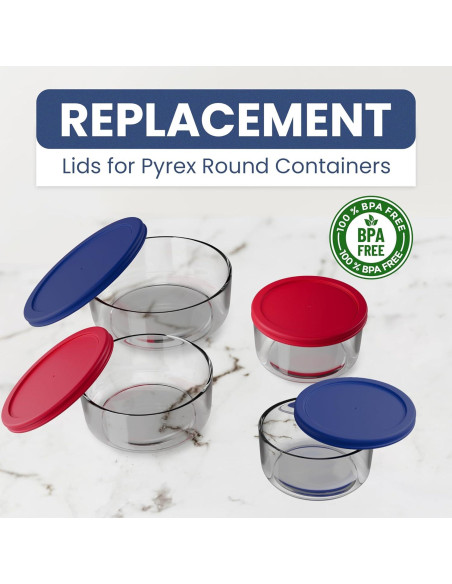 Tapa de Reemplazo MRX para Contenedores Pyrex Redondos 9 Piezas