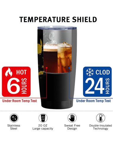 Taza de Acero Inoxidable Stylonem 20 Oz Aislada con Popote