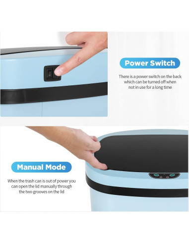 Bote de Basura Mueble de América 49L con Sensor Infrarrojo Negro