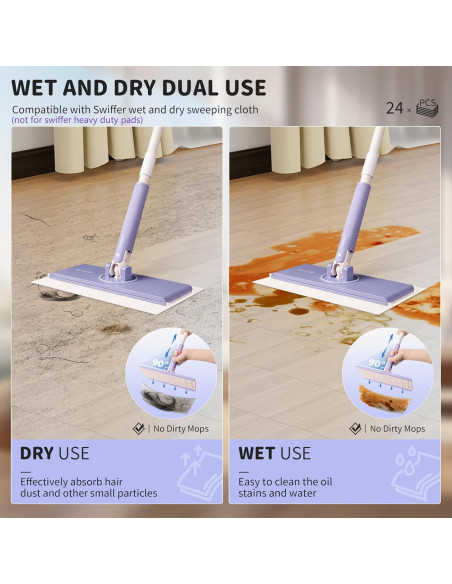 Kit de Mopa 2 en 1 Kucbraly con 24 Recargas para Pisos