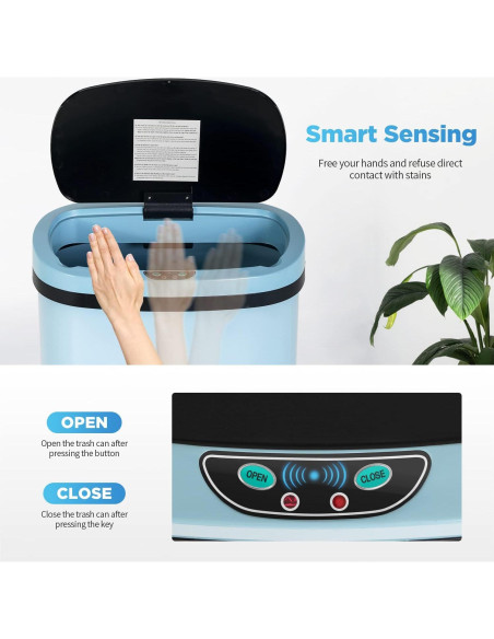 Bote de Basura Mueble de América 49L con Sensor Infrarrojo Negro