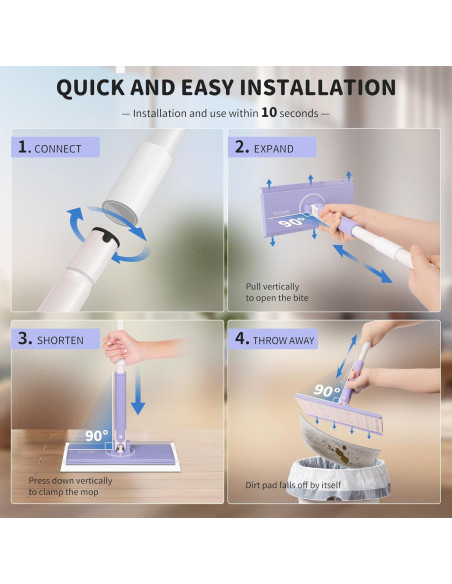 Kit de Mopa 2 en 1 Kucbraly con 24 Recargas para Pisos