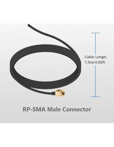 Antena WiFi Doble Banda 12dBi POBADY 1.5m RP-SMA Omnidireccional