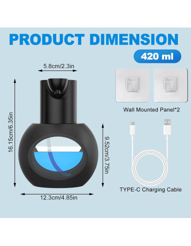 Dispensador Automático de Jabón Espumoso Aijialida 420ml Sin Contacto