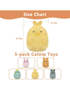 5 Juguetes de Sonido Arrugado para Gatos Maiiu - Color Animal 2