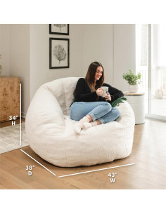 Silla de frijoles Big Joe Cloudberry Icing - Estructura suave 2