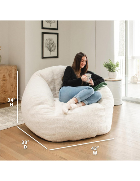 Silla de frijoles Big Joe Cloudberry Icing - Estructura suave