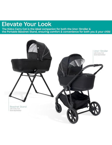 Cuna Portátil KidCo Uno+ Allegra Negro - Cuna de Viaje