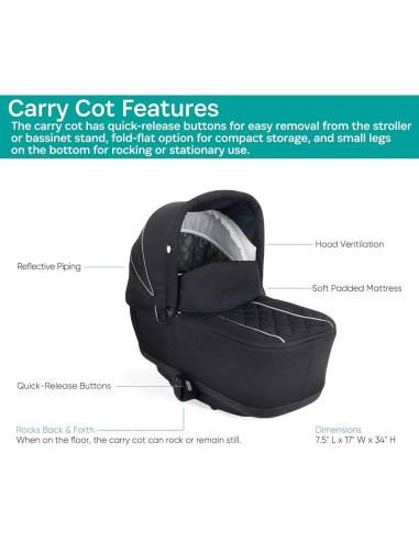 Cuna Portátil KidCo Uno+ Allegra Negro - Cuna de Viaje