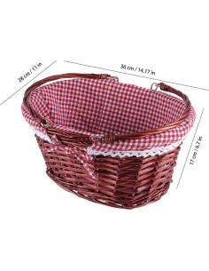 Cesta Tejida de Mimbre KINJOEK con Forro de Lino 35.8x27.9cm 2