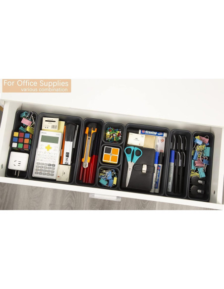 Organizador de Cajones 15 Pcs Kutesna Negro Apilable