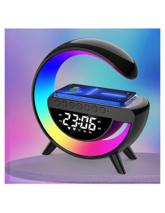 Lámpara de Mesa LED con Carga Inalámbrica y Altavoz Bluetooth