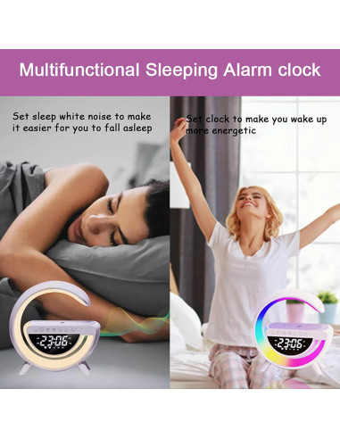 Lámpara de Mesa LED con Carga Inalámbrica y Altavoz Bluetooth