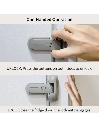 Cerradura de Nevera a Prueba de Niños HT - Gris, 1 Paquete