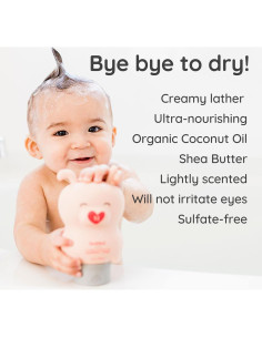 Champú y Lavado Bubbsi 32oz Aceite de Coco Orgánico Suave 2