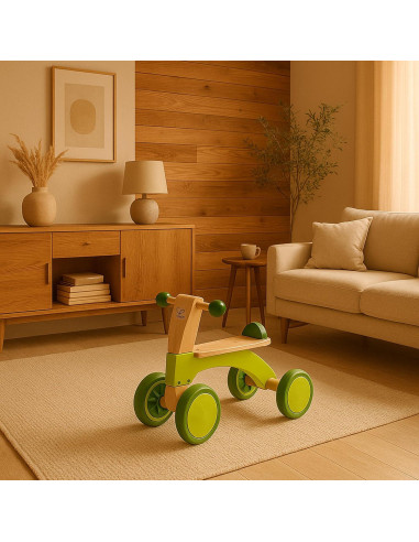 Bicicleta de empuje de madera Hape E0101 verde para niños