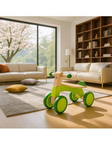 Bicicleta de empuje de madera Hape E0101 verde para niños