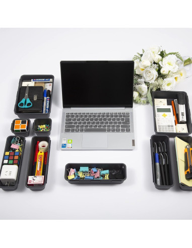 Organizador de Cajones 15 Pcs Kutesna Negro Apilable
