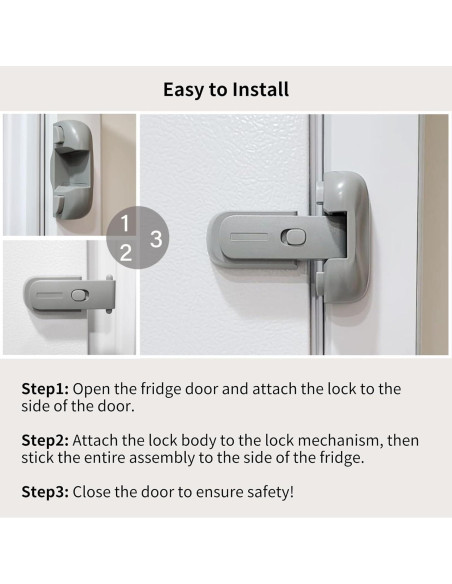 Cerradura de Nevera a Prueba de Niños HT - Gris, 1 Paquete