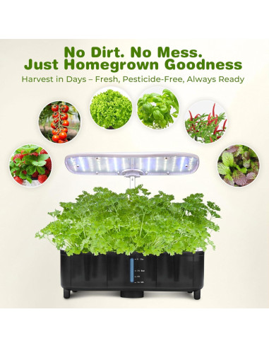 Sistema Hidropónico LED Kingsyard 48W Jardín Interior 5L